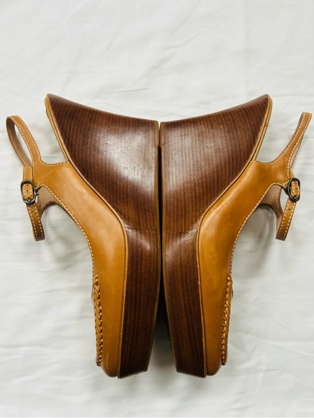 Cole Haan Tan Leather Slingback Heels